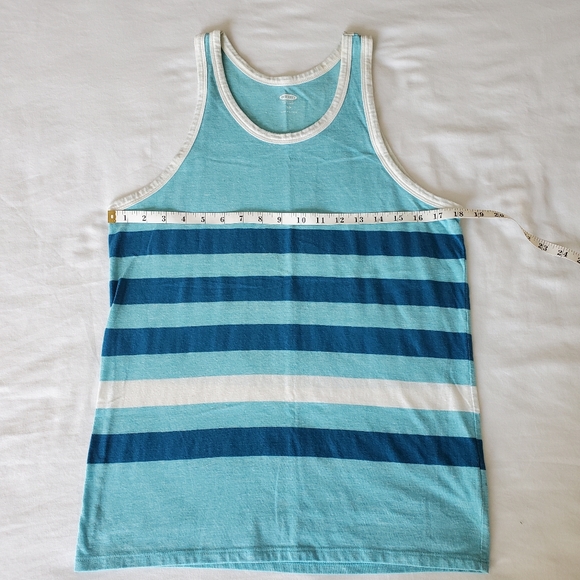 Old Navy Striped Tank Top, S, Light Blue Dark Blue White - Picture 2 of 4